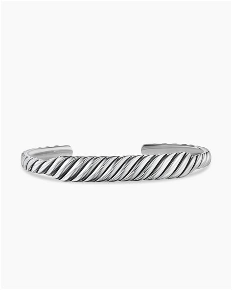 David Yurman Sculpted Cable Contour Cuff Bracelet In Sterling Silver