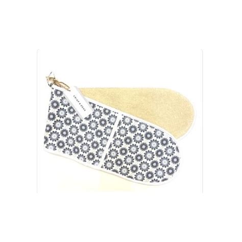 Double Oven Glove Blue Floral Kaleidoscope Walter Dix And Co