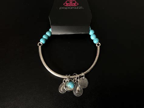 Eastern Enchantment Blue Stone Bracelet Paparazzi Flamingo Angie