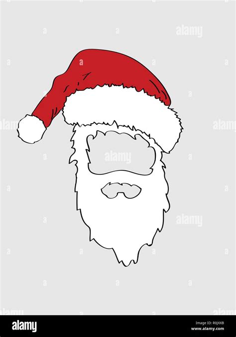 Santa Beard Cut Out Stock Vector Images Alamy