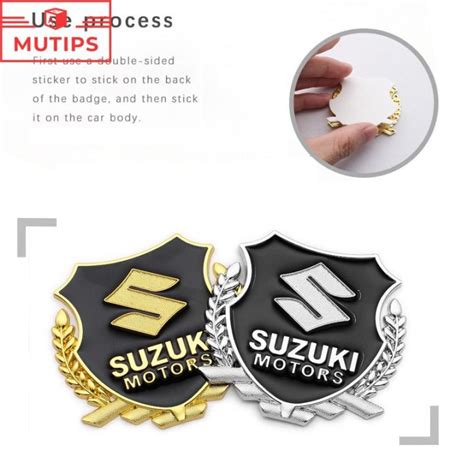 LAIFU Suzuki Logo 3D Metal Stickers Emblem Decals Auto Decoration For S