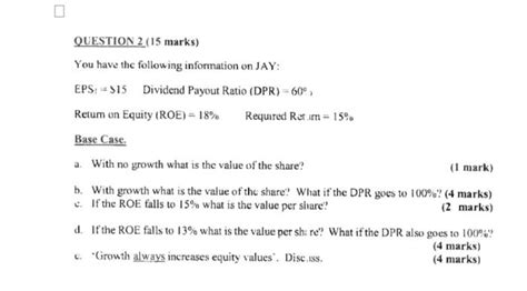 Solved Question 2 15 Marks You Have The Following