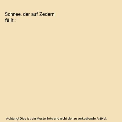 Schnee der auf Zedern fällt David Guterson eBay