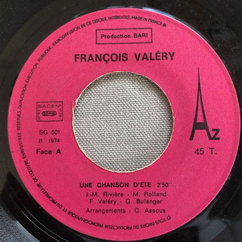 FRANÇOIS VALÉRY Une chanson dété Histoires des chansons