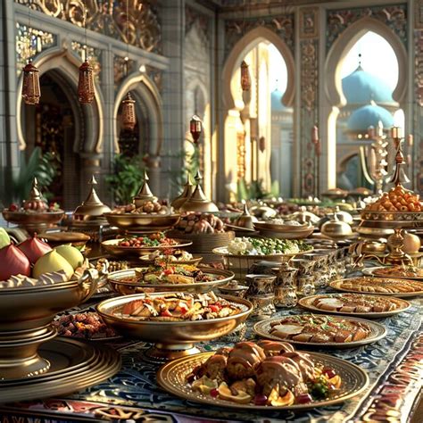 Feast Table Laden With A Variety Premium Ai Generated Image