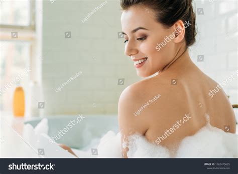 Beautiful Smiling Naked Girl Sitting Bathtub Stock Photo Shutterstock