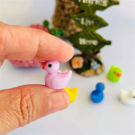 8 Pcs Tiny Resin Ducks, Random Colors. 12x15 Mm Fairy Garden Micro ...