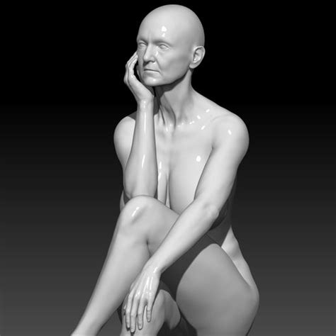 Sexy Mature Woman Sit FREEFree STL File For 3D PrintingCults