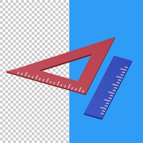 Premium Psd 3d Illustration Ruler Isolated On The Transparent Background