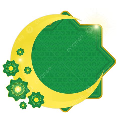 Gambar Bintang Segi Delapan Hijau Gaya Islamic Dan Seni Vektor Desain