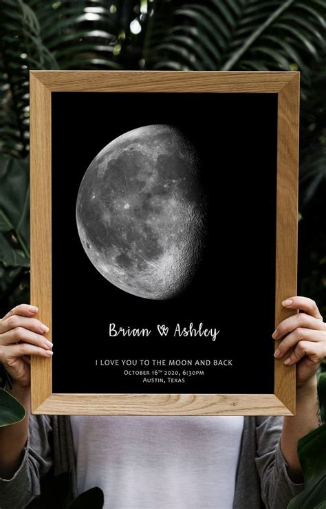 Custom Moon Phase Print Moon Phase By Date The Night We Met Moon