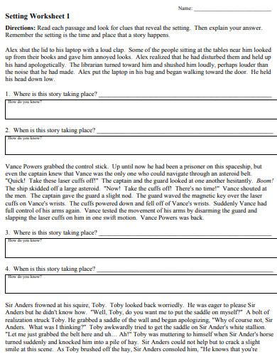 setting  examples types    set words