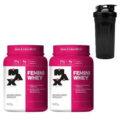 Kit Feminino X Whey Femini Baunilha G Cada Max Titanium