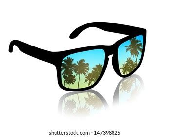 Palm Tree Aviator Sunglasses Vector Illustration Stock Vector Royalty