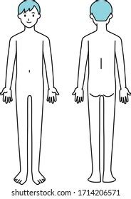 Male Whole Body Naked Front Back Stock Vector Royalty Free 1714206571 Shutterstock