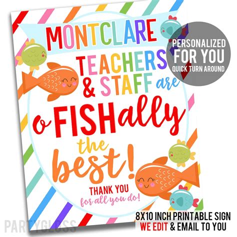 Teachers And Staff Appreciation Printable 8x10 Sign Ofishally The Best