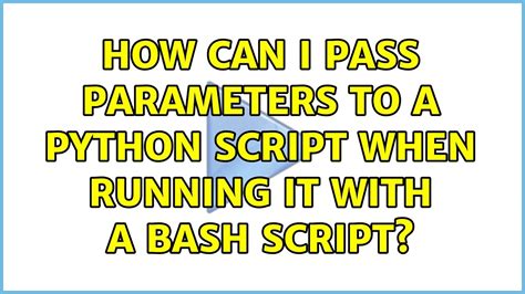 Ubuntu How Can I Pass Parameters To A Python Script When Running It