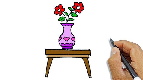 How To Draw A Flower Vase On Table Best Flower Site