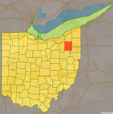 Map of Portage County, Ohio - Thong Thai Real