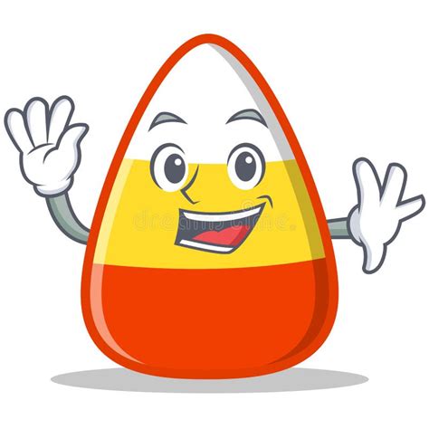 Waving Candy Corn Character Cartoon Stock Vector Illustration Of