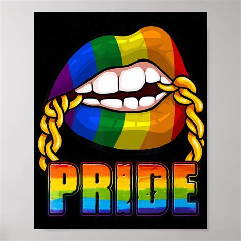 Gay Pride Rainbow Lips Lgbt Awareness Month Poster Zazzle