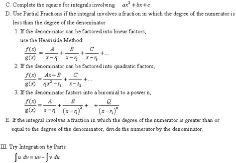 Summary Of Integration Techniques