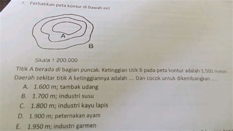 7 Perhatikan Peta Kontur Di Bawah Ini Gambar Studyx