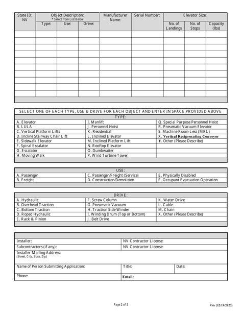 Nevada Application For Permit To Install Reinstall Or Alter An