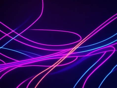 Premium Ai Image 3d Render Abstract Neon Wallpaper Glowing Dynamic Lines Over Black Background