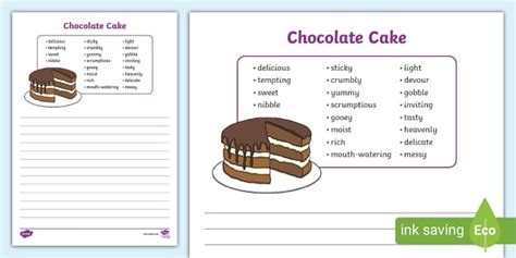 Chocolate Cake Poem Template (Teacher-Made) - Twinkl