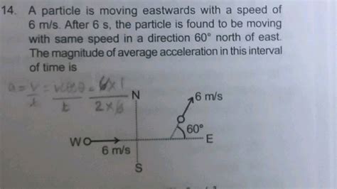 A Particle Is Moving Eastwards With A Velocity M S Changes Its