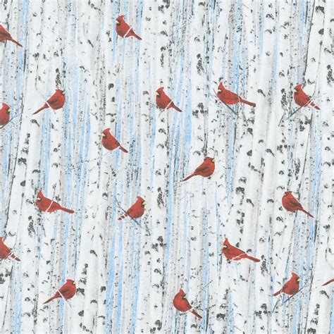 Winter Barn Cardinals On Birch Trees 840035963754