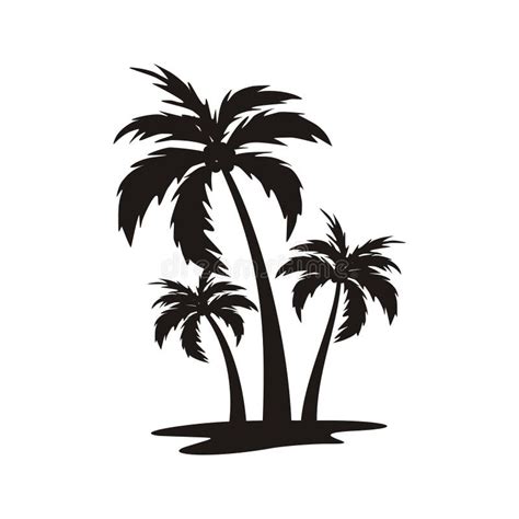 Silhouette Of Coconut Trees Vector Illustration Stock Vector