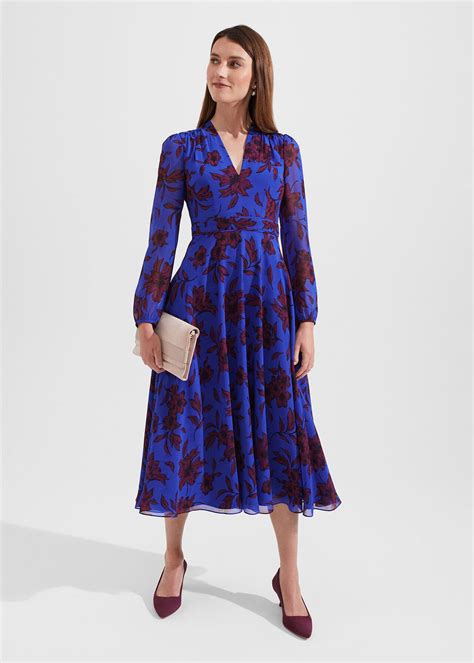 Aurora Fit And Flare Printed Dress Hobbs Us