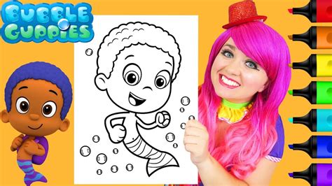 Coloring Bubble Guppies Goby Coloring Page Prismacolor Paint Markers