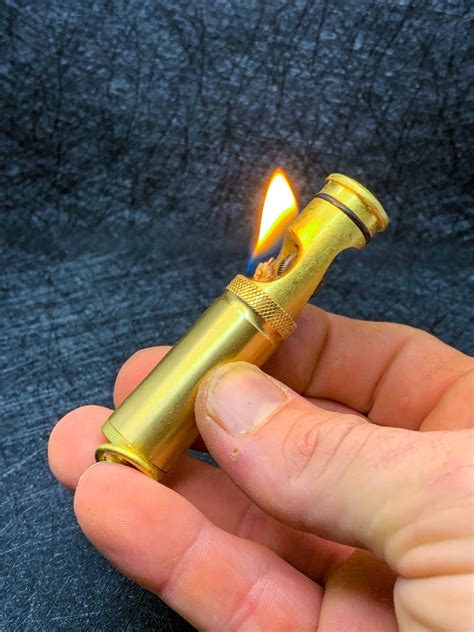 Vintage Brass Trench Lighter Flint Wheel Kerosene Steampunk Design Etsy