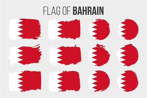 Premium Vector Bahrain Flag Illustration Brush Stroke And Grunge