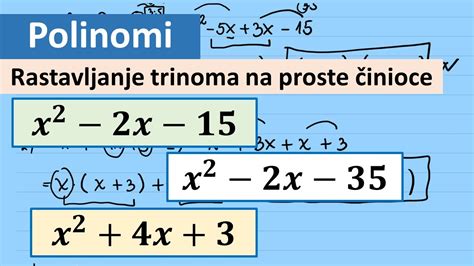 Rastavljanje Trinoma Na Proste Inioce Youtube