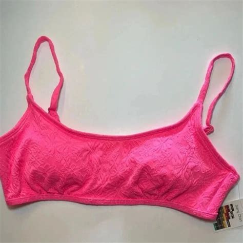 No Boundaries Swim No Boundaries Pink Bikini Top With Flower