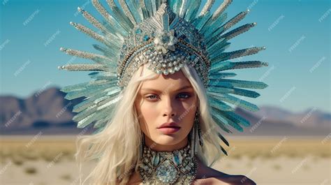 Premium AI Image | feather headdress indian headdress headpiece native american headdress