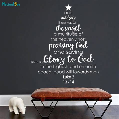 Bible Verse Luke Glass Window Wall Stickers Glory Of God Peace