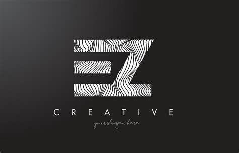 Ez E Z Letter Logo With Zebra Lines Texture Design Vector