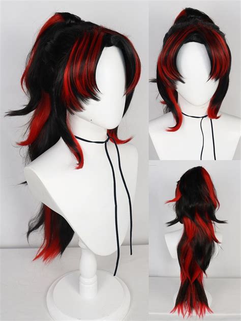 Multicolor Collar Synthetic Fiber Bangs Wig Embellished Wigs Accs