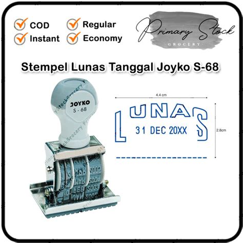 Stempel Lunas Plus Tanggal Kecil Lunas Dan Tanggal Joyko S Lazada