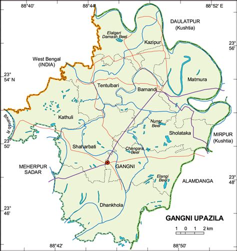 Mouza Map Detailed Maps Of Gangni Upazila Meherpur Bangladesh