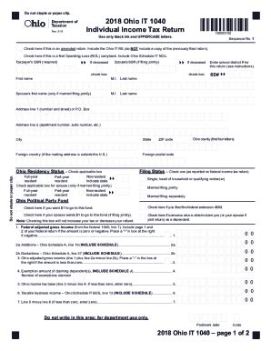 Fillable Online Tax Ohio Ohio Tax Forms 2018 Fillable PrintableDo Not