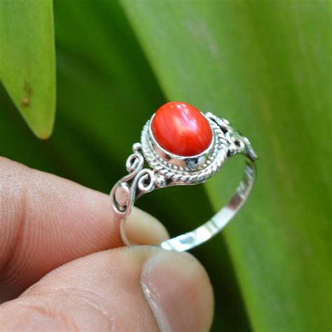 Coral Stone Ring Design