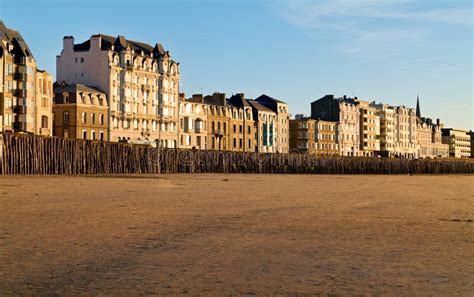 Saint Malo Brittany France Grand Plage Du Sillon Sillon Beach At