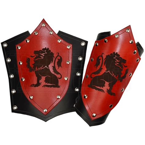 Majestic Lion Shield Bracers Dk6054 By Medieval Armour Leather