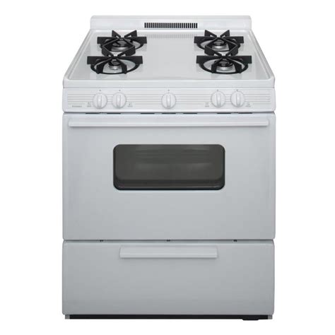 Premier 3 9 Cu Ft Freestanding Gas Range White Common 30 In Actual